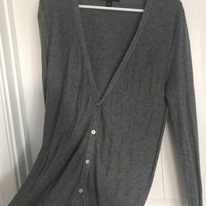 Gray boyfriend cardigan / button up